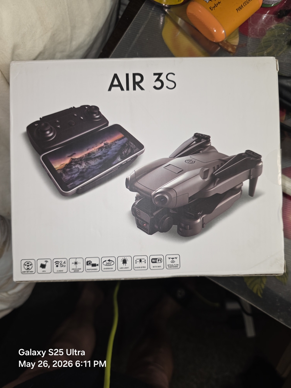 Foldable Drone with Remote Controller - Metallic Gray. NWOT. In Plastic